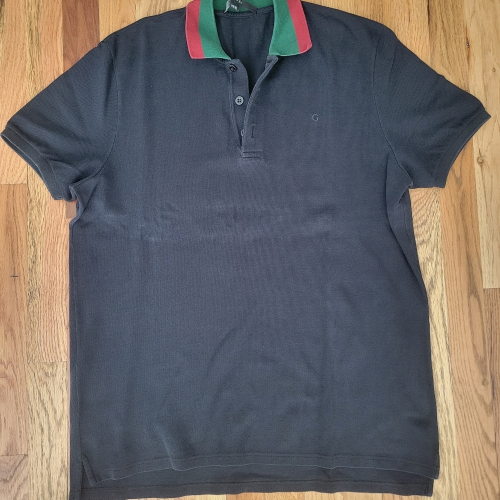 Mens Gucci Polo Red & Green collar